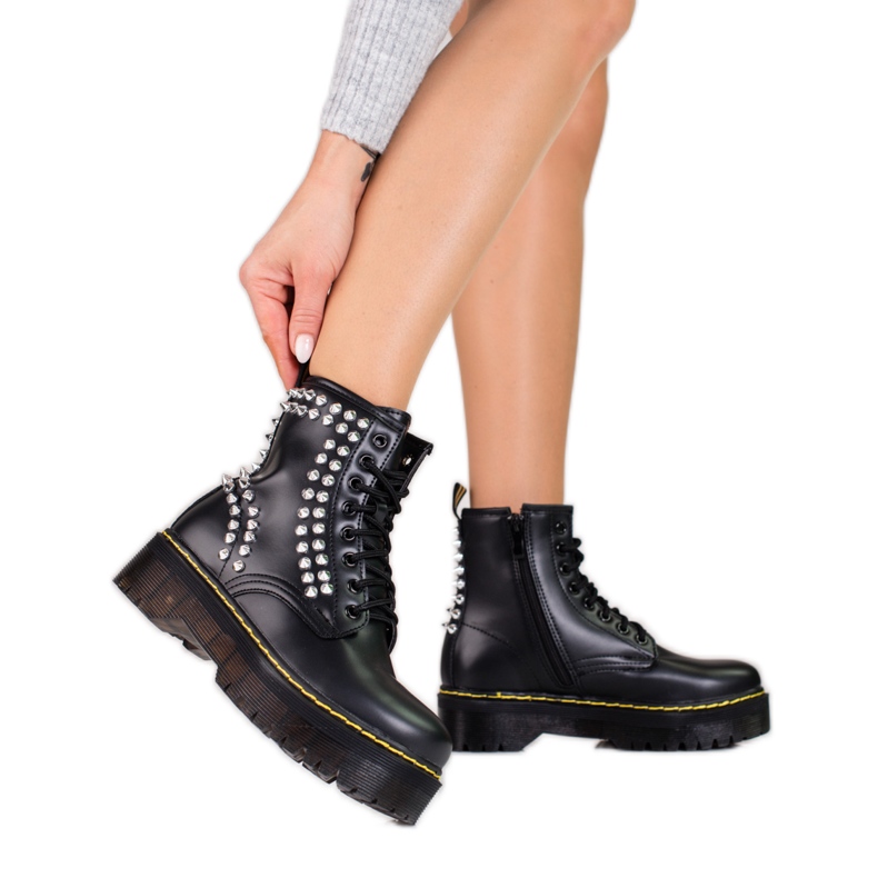 Botas femininas negras na plataforma Shelovet preto