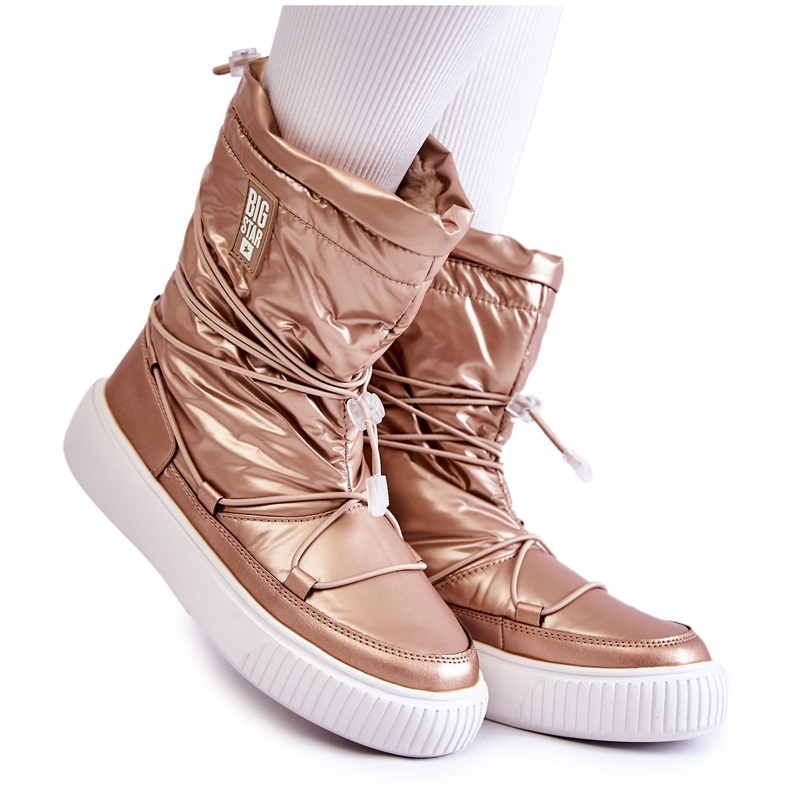 Botas de neve isolantes femininas Big Star KK274194 Bege-Gold
