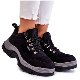 Tênis feminino de trekking espuma memória Big Star KK274364 preto