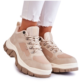 Sapatos de trekking femininos Caçadores de espuma de memória Big Star Bege KK274363 Sapatos de trekking femininos Caçadores de espuma de memória Big Star Bege KK274363