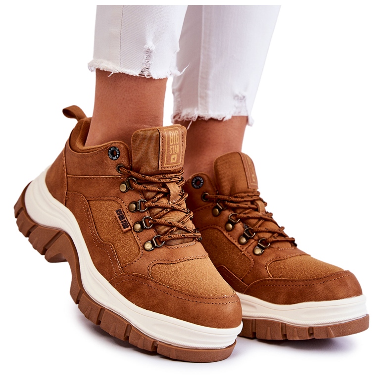 Sapatos de trekking femininos Caçadores de espuma de memória Big Star KK274362 marrom castanho