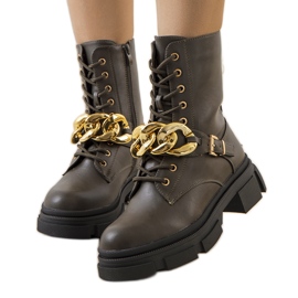Botas de caminhada verdes com corrente Iversen