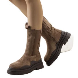 PA1 Bota plataforma marrom Algade castanho