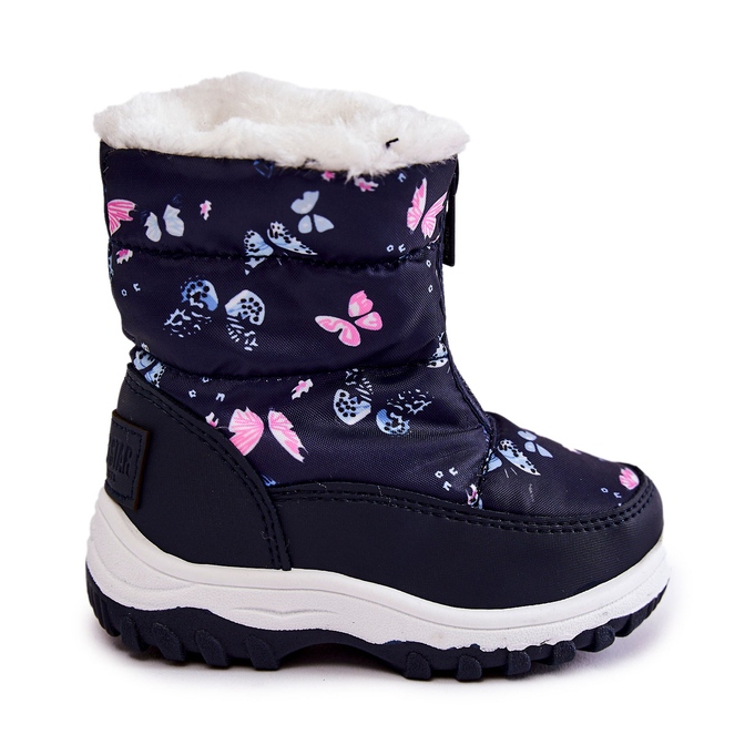 Botas de neve infantil com zíper Big Star KK374236 Azul Marinho