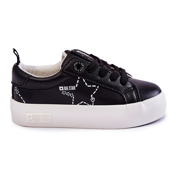 Tênis esportivo infantil com cadarço Big Star KK374223 preto