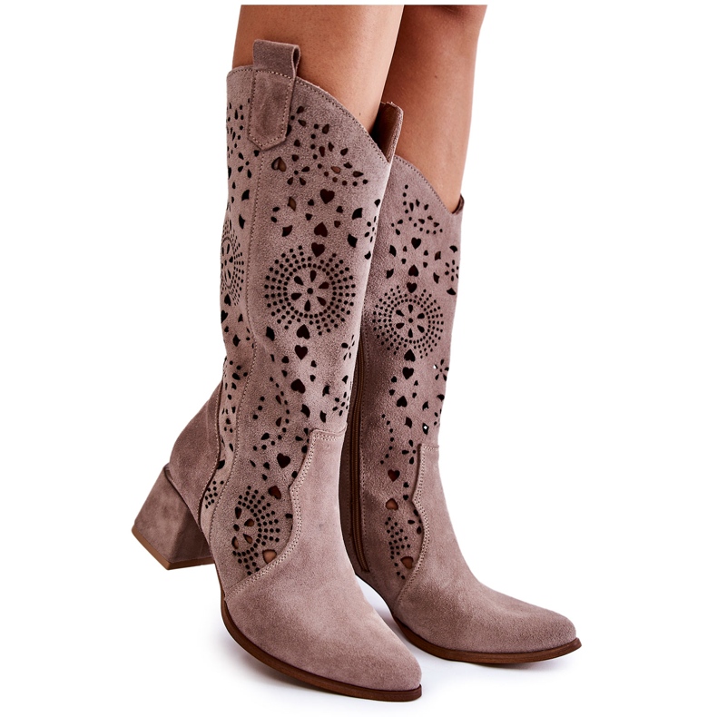 Lewski Shoes Botas de camurça Openwork Sapatos Lewski 3171 Cappucino castanho