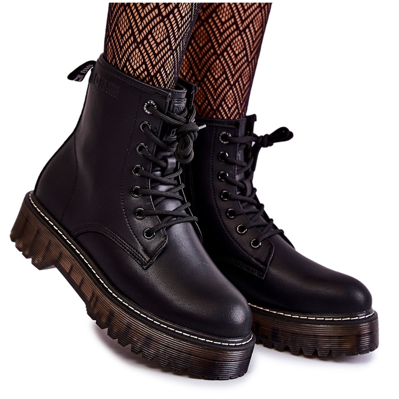 Botas femininas com zíper Big Star KK274537 Preto