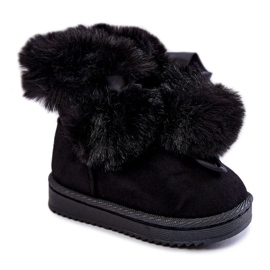 Botas de neve quentes infantis para jovens com teto preto