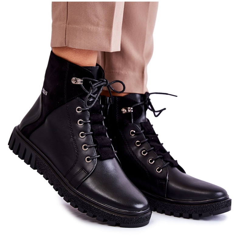 Sergio Leone Botas femininas na plataforma preta Kristin preto