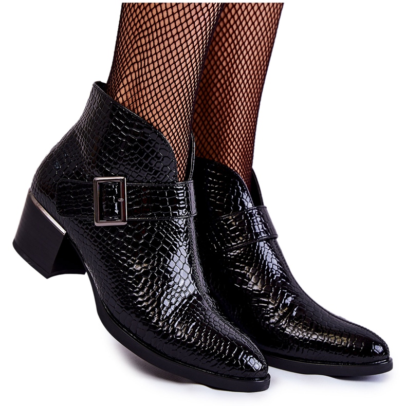 Vinceza Botas Quentes Lacadas Femininas Preto Hege