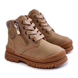 Botas com isolamento de pele infantil Bege Hopper Trappers