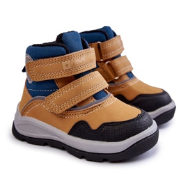 Botas quentes infantis com velcro Camel Tweety castanho