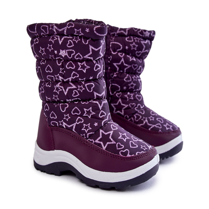 PE1 Botas de neve para crianças Warm Purple Terra tolet