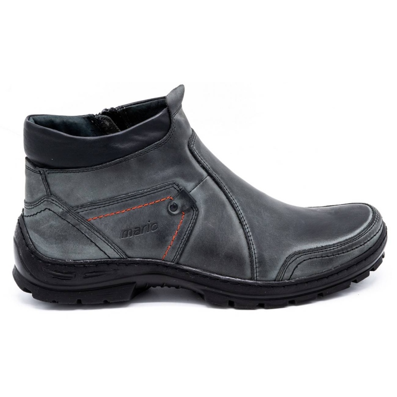 Olivier Botas de couro de inverno masculino 352 MP cinza