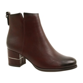 Botas femininas da moda cor de vinho Poula M.Daszyński SA125A-2 vermelho