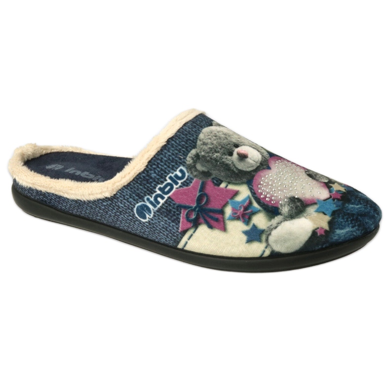 Slippers femininos da Inblu 155d210 Misia Aplicação com coração azul