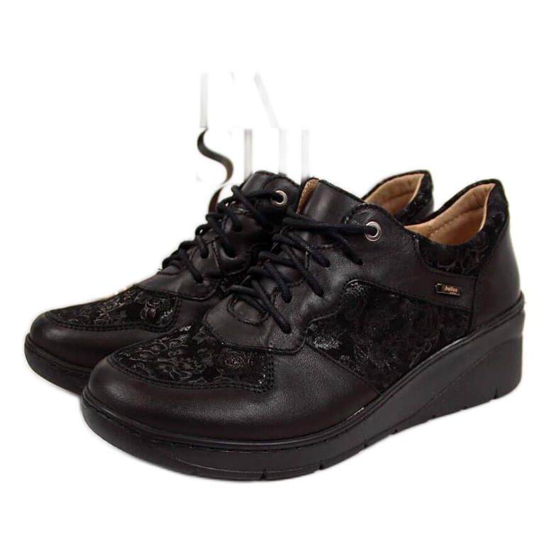 Sapatos de couro confortáveis ​​Helios W H347 preto