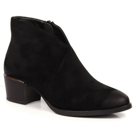 Botas quentes de camurça com salto Vinceza W JAN151C preto