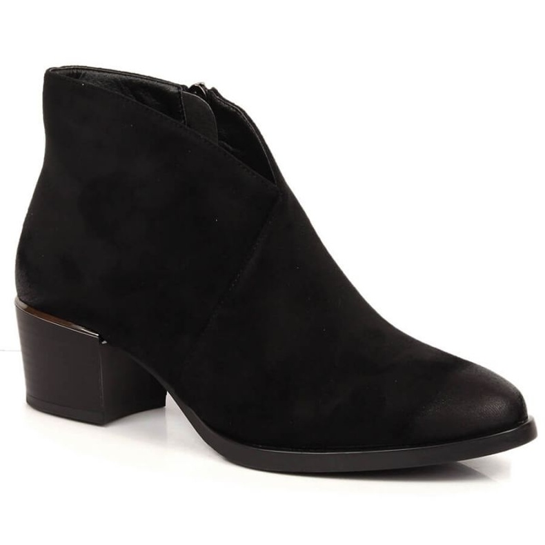 Botas quentes de camurça com salto Vinceza W JAN151C preto