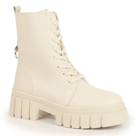 Botas com cadarço e um zíper isolado Sergio Leone W SK387B bege