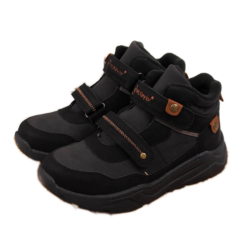 Botas pretas de menino com fecho de velcro McKeylor preto