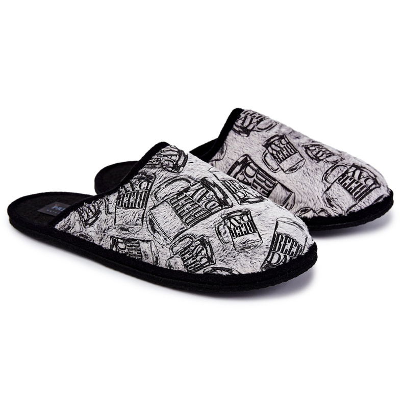 Chinelos domésticos masculinos Panto Fino KK167001 cinza