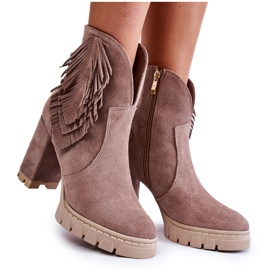 Lewski Shoes Botas de plataforma de camurça Lewski Sapatos 3251 Cappucino marrom