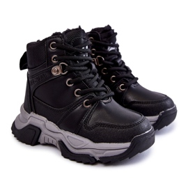 FR1 Caçadores de botas infantis quentinhos com zíper preto Marvin