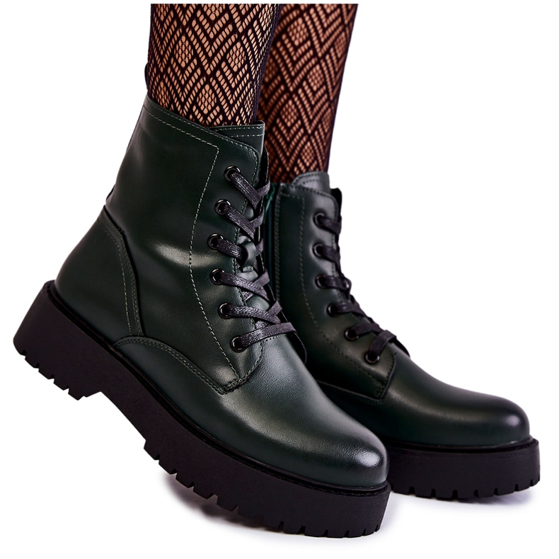 Sergio Leone Botas femininas na plataforma verde Randi