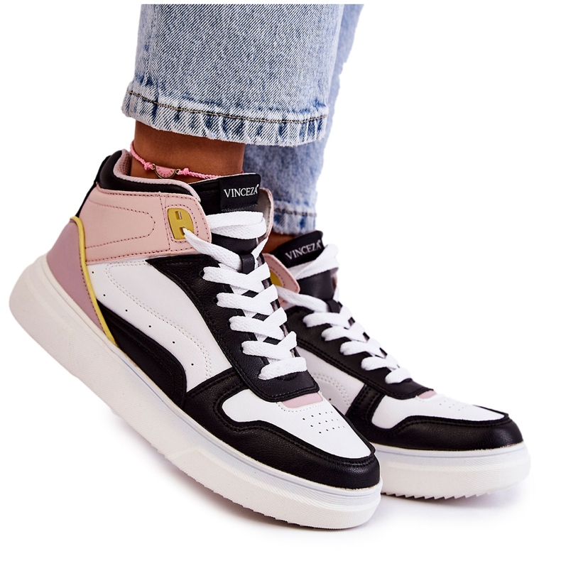 Vinceza Tênis esportivo feminino alto multicolorido Silje