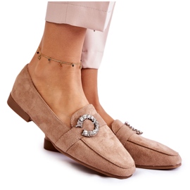 PS1 Mocassins clássicos de camurça bege escuro da Halla