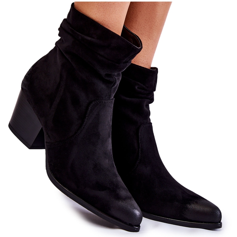 Vinceza Botas quentes de camurça feminina preta Wenche preto