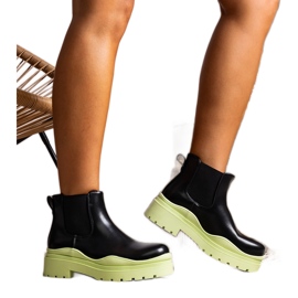 Botins pretos com plataforma verde Gaffney
