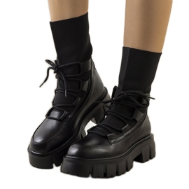 Botas pretas com parte superior em tecido Ligure preto Botas pretas com parte superior em tecido Ligure preto