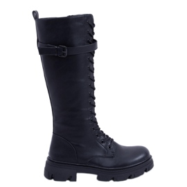 BM Botas de montaria Shears Black para mulheres preto