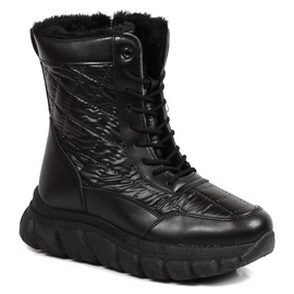 Botas de neve de mulher com pelo preto Vinceza