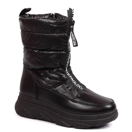 Botas de neve femininas com zíper preto Potocki