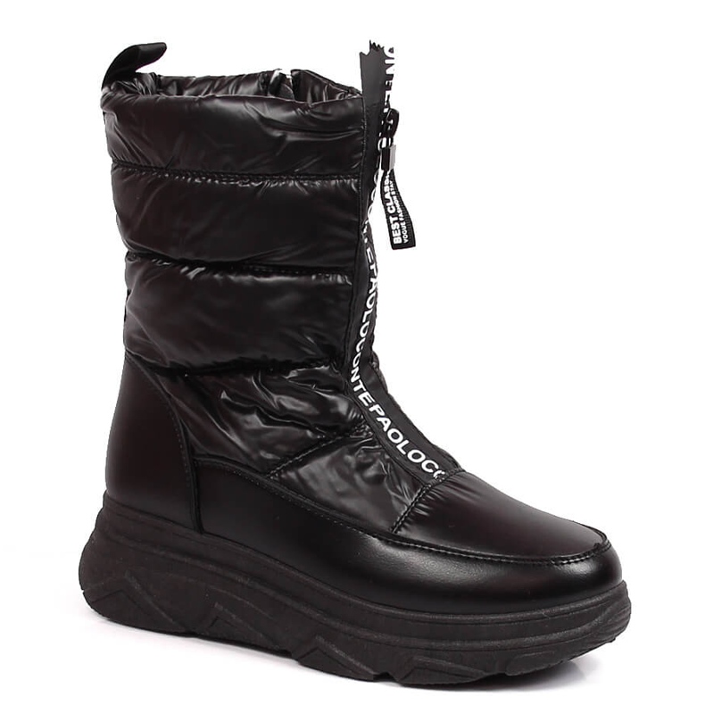 Botas de neve femininas com zíper preto Potocki