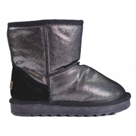 Botas de neve de menina prateadas cinza