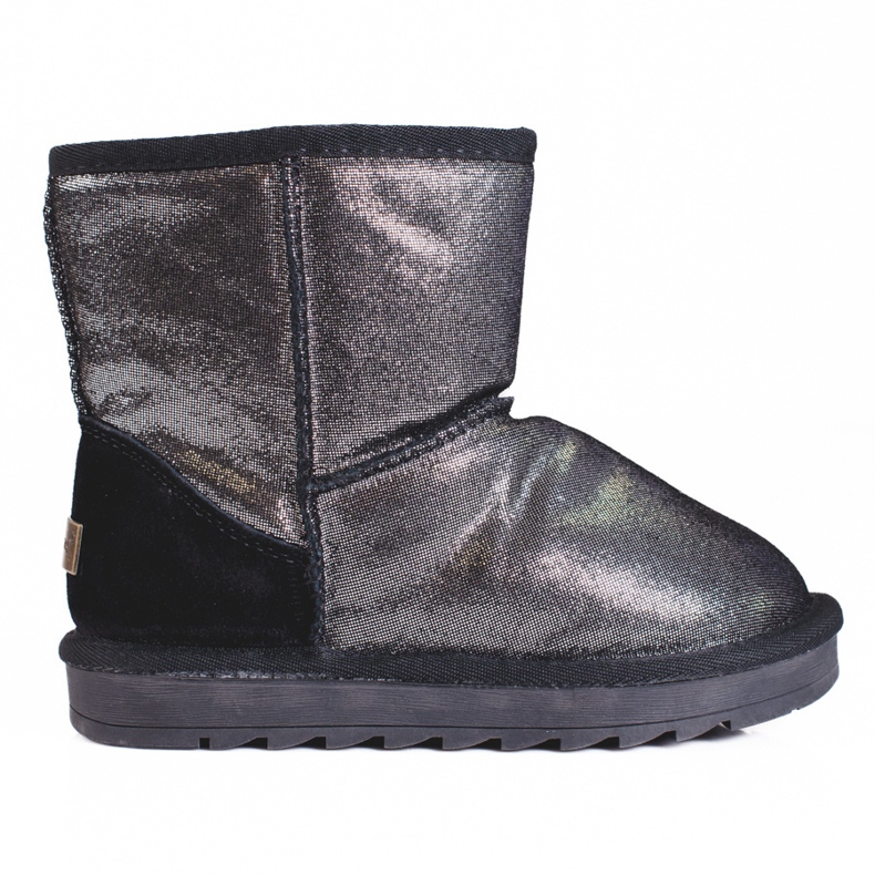 Botas de neve de menina prateadas cinza