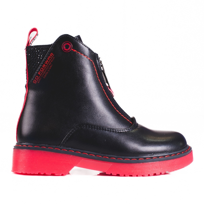 Botas pretas de menina com sola Shelovet rosa preto