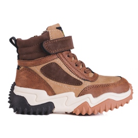 Botas de menino com sola grossa marrom Shelovet