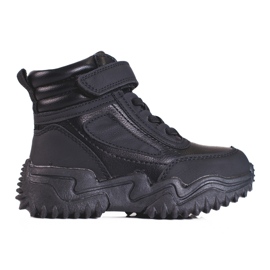 Botas pretas para menino com sola grossa preto