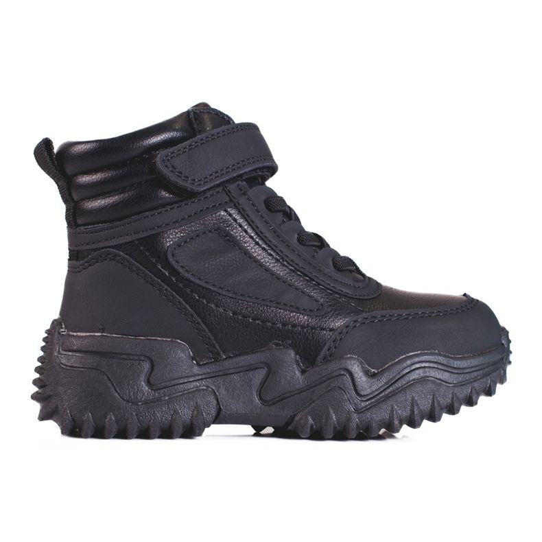Botas pretas para menino com sola grossa preto
