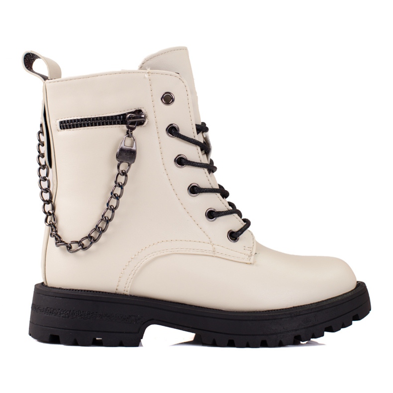Botas menina com corrente Shelovet bege