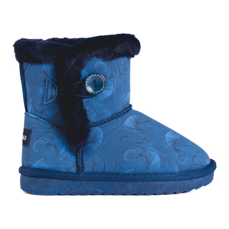 Botas de neve azuis para menina com padrão Shelovet azul Botas de neve azuis para menina com padrão Shelovet azul