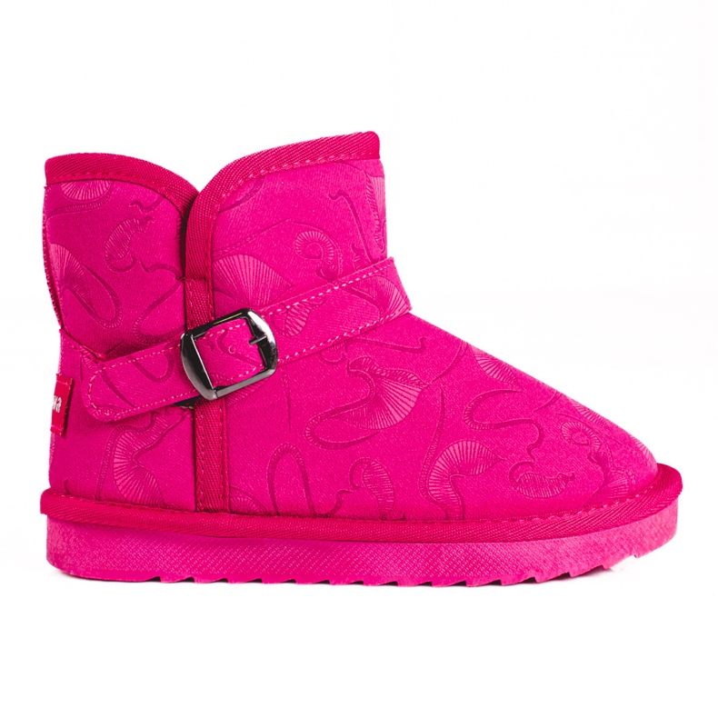 Botas de neve para menina com padrão Shelovet em rosa