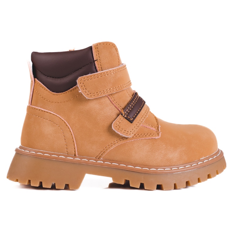 Botas castanhas de menino com velcro Shelovet castanho