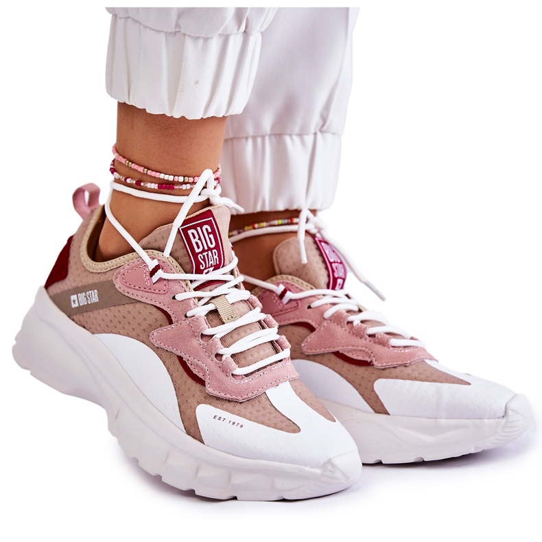 Calçado esportivo feminino Big Star KK274055 Bege branco