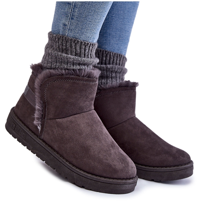 Botas de neve femininas cinza Big Star KK274623